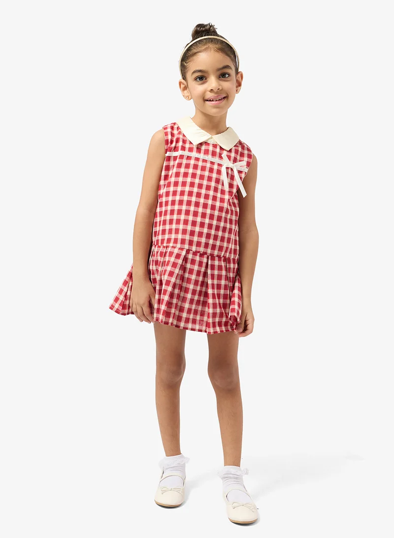 Pinata  Red Gingham Color Frill Dress for Women | Best Price UAE